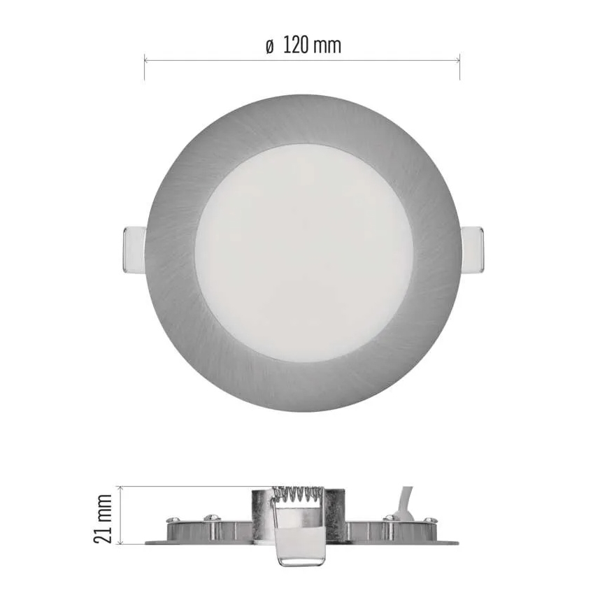 Plafonnier encastré NEXXO LED/7W/230V 3000/3500/4000K argenté Ø 12 cm