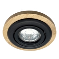 Plafonnier encastré TOBBY 1xGU10/20W/230V Ø 11,5 cm chêne/noir