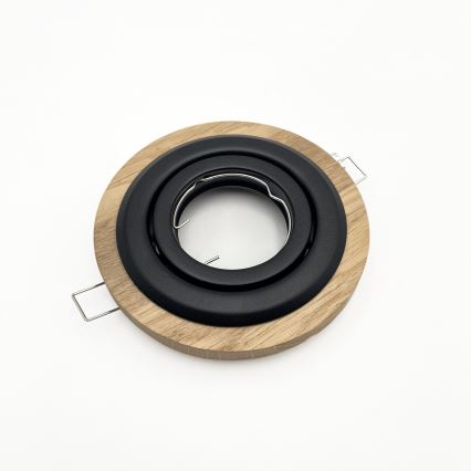 Plafonnier encastré TOBBY 1xGU10/20W/230V Ø 11,5 cm chêne/noir