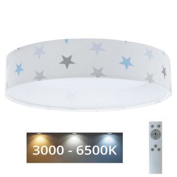 Plafonnier enfant à intensité variable SMART GALAXY KIDS LED/24W/230V 3000-6500K étoiles gris/blanc/bleu + télécommande