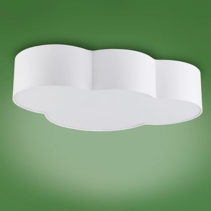 Plafonnier enfant CLOUD 4xE27/15W/230V blanc