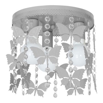 Plafonnier enfant ELZA butterflies 3xE27/60W/230V gris