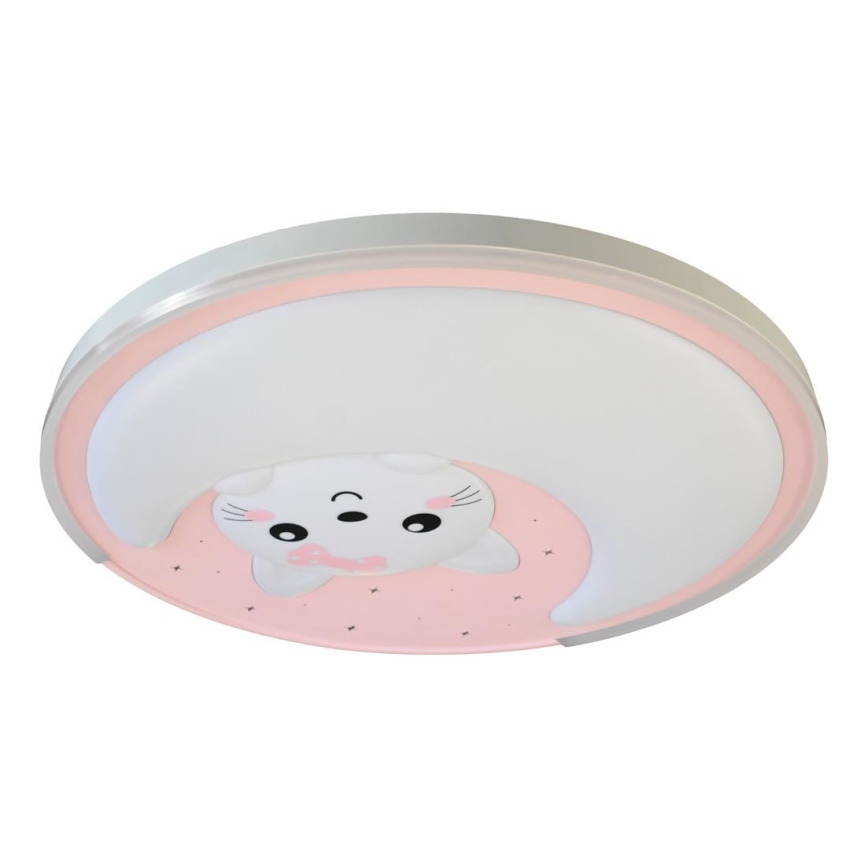 Plafonnier enfant MOONCAT LED/34W/230V rose