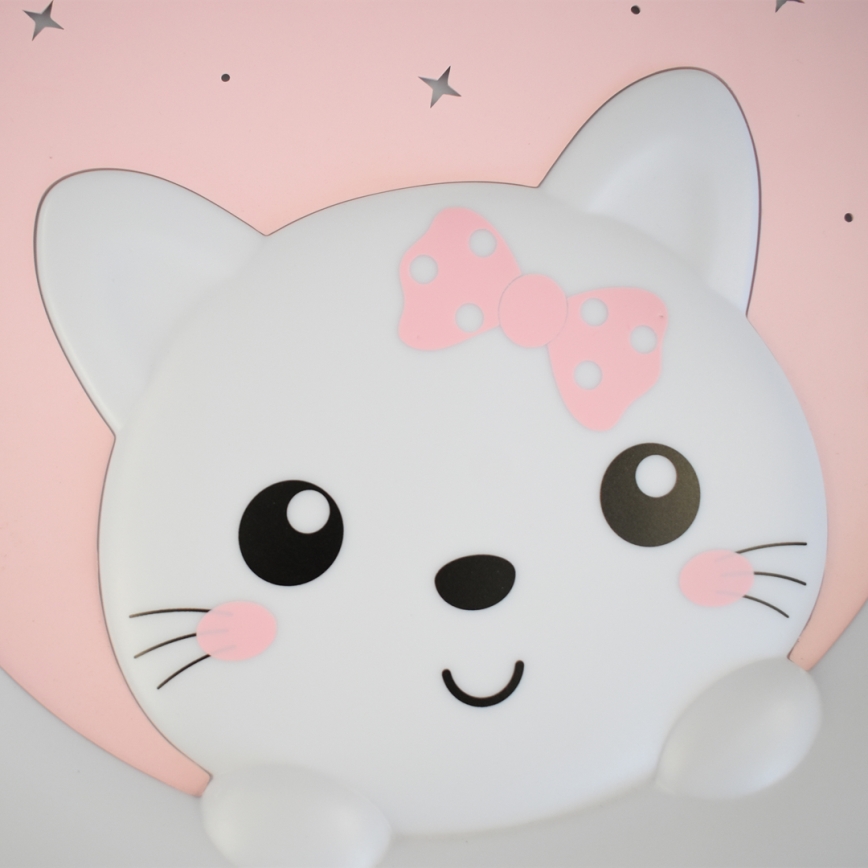Plafonnier enfant MOONCAT LED/34W/230V rose