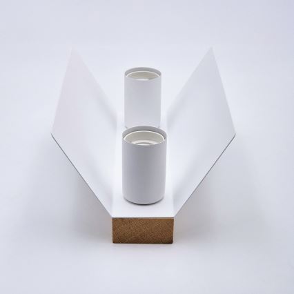 Plafonnier ESME 2xE27/15W/230V blanc/chêne