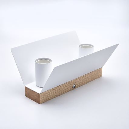 Plafonnier ESME 2xE27/15W/230V blanc/chêne