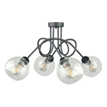 Plafonnier EVIE 4xE27/60W/230V anthracite/transparent