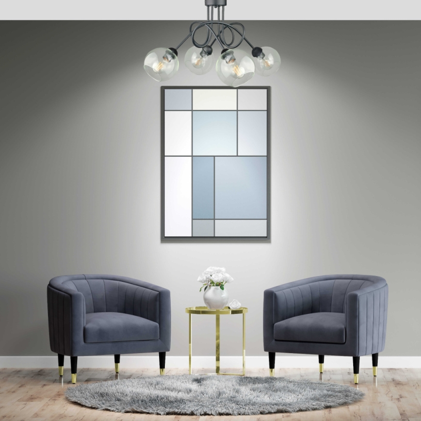 Plafonnier EVIE 4xE27/60W/230V anthracite/transparent
