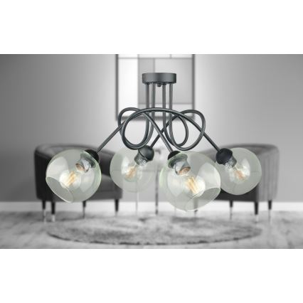 Plafonnier EVIE 4xE27/60W/230V anthracite/transparent