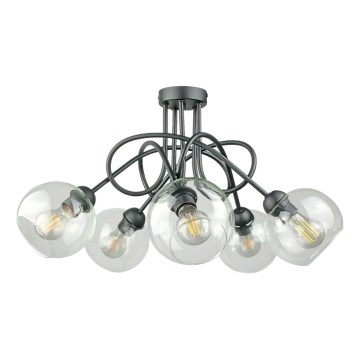 Plafonnier EVIE 5xE27/60W/230V anthracite/transparent