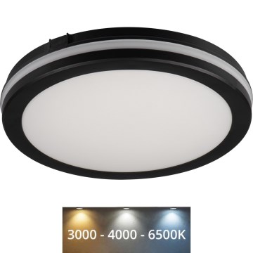 Plafonnier extérieur BENO ECO LED/20W/230V 3000/4000/6500K d. 20 cm IP65 noir