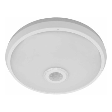 Plafonnier extérieur LED avec détecteur de mouvement et détecteur crépusculaire LED/16W/230V diam. 28,5 cm IP54 blanc