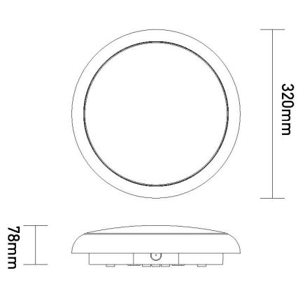 Plafonnier extérieur à intensité variable STROPY LED/12/15/18/22W/230V 3000/4000/6000K IP65 noir
