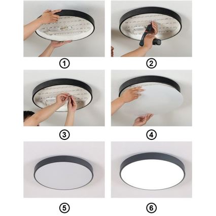 Plafonnier FELIZ LED/40W/230V 4000K d. 40 cm noir