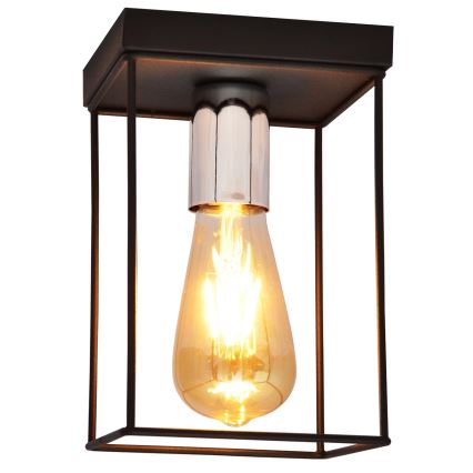 Plafonnier FINN 1xE27/15W/230V noir/chrome brillant