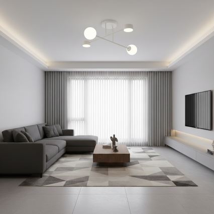 Plafonnier fixé au plafond HOLON 2xG9/8W/230V + 2xGX53/12W gris