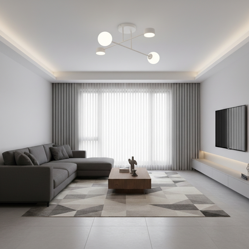 Plafonnier fixé au plafond HOLON 2xG9/8W/230V + 2xGX53/12W gris