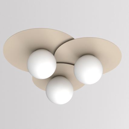 Plafonnier FLAT 3xE27/15W/230V 55x60 cm beige