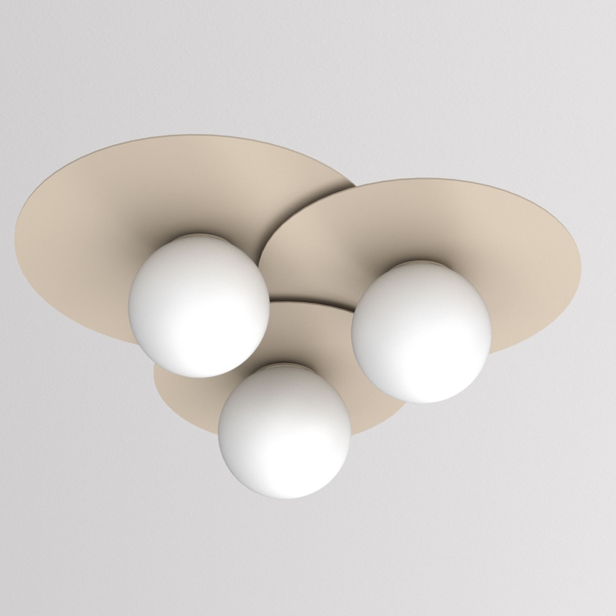 Plafonnier FLAT 3xE27/15W/230V 55x60 cm beige