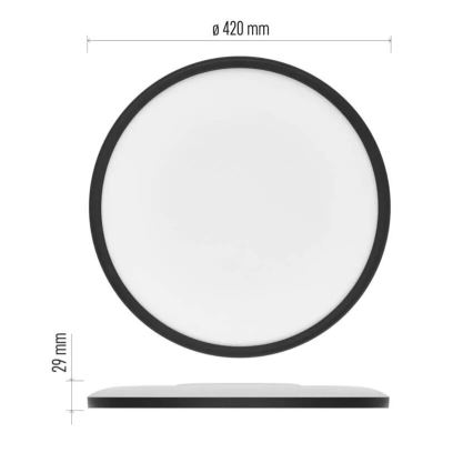 Plafonnier FLORI LED/22W/230V 4000K noir d. 42 cm