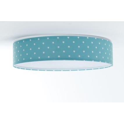 Plafonnier enfant GALAXY KIDS LED/24W/230V étoiles turquoise/blanc