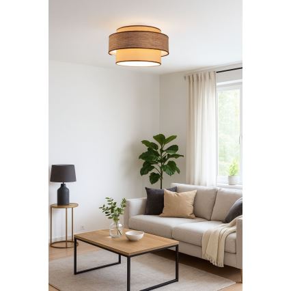 Plafonnier GRACE 1xE27/60W/230V beige/marron
