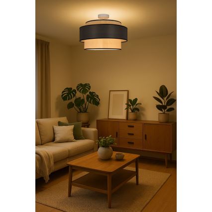 Plafonnier GRACE 1xE27/60W/230V crème/gris