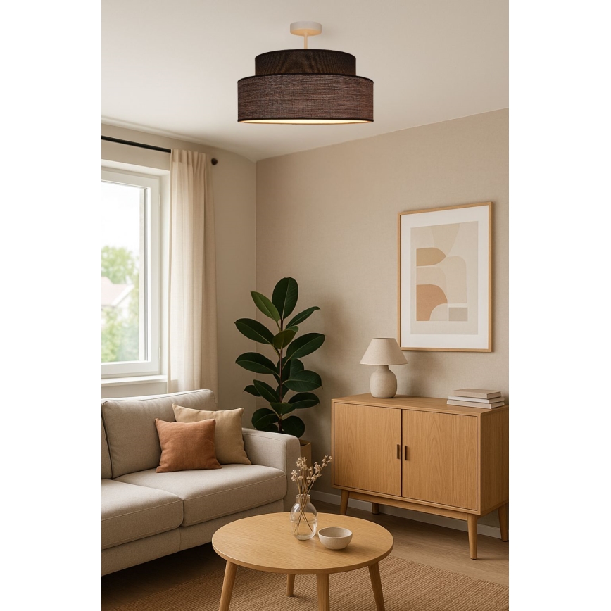 Plafonnier GRACE 1xE27/60W/230V marron/beige