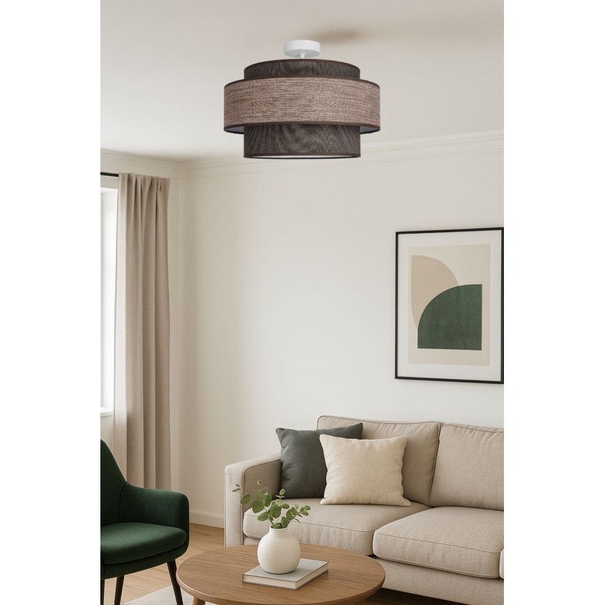 Plafonnier GRACE 1xE27/60W/230V marron/beige