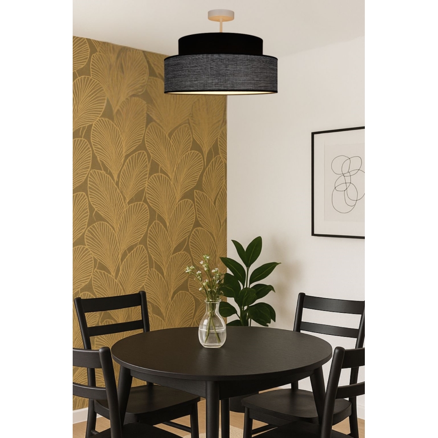 Plafonnier GRACE 1xE27/60W/230V noir/gris