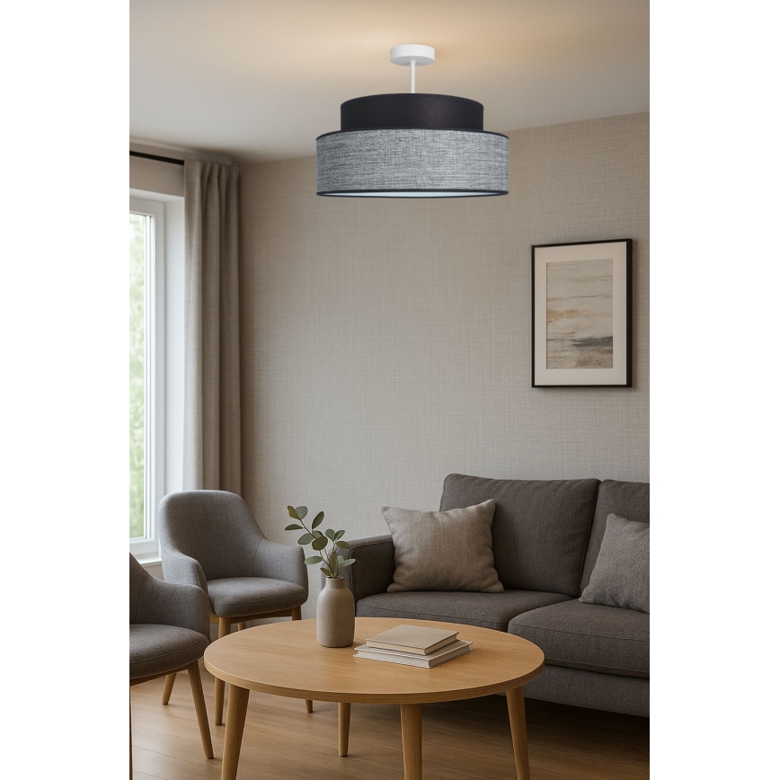 Plafonnier GRACE 1xE27/60W/230V noir/gris
