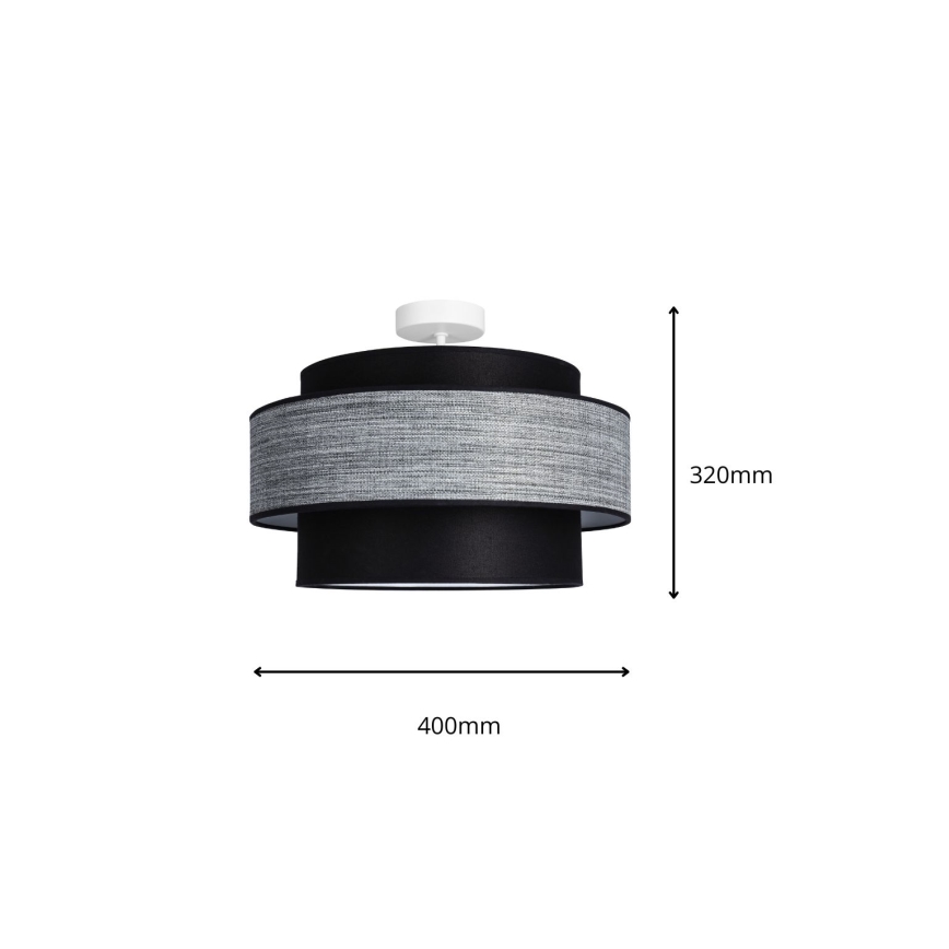 Plafonnier GRACE 1xE27/60W/230V noir/gris