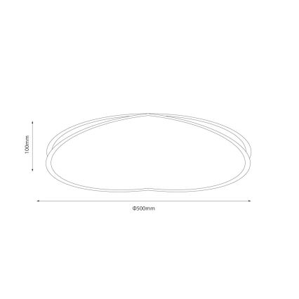 Plafonnier HALO LED, 38 W, 230 V, Ø 50 cm, noir