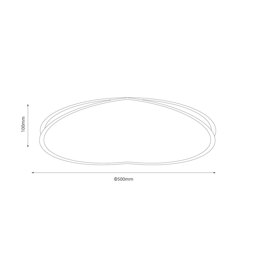 Plafonnier HALO LED, 38 W, 230 V, Ø 50 cm, noir