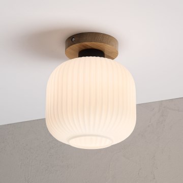 Plafonnier HARMA WOOD 1 x E27 / 15 W / 230 V, chêne/blanc, Ø 20 cm