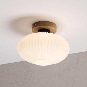 Plafonnier HARMA WOOD 1xE27/15W/230V chêne/blanc Ø 25 cm