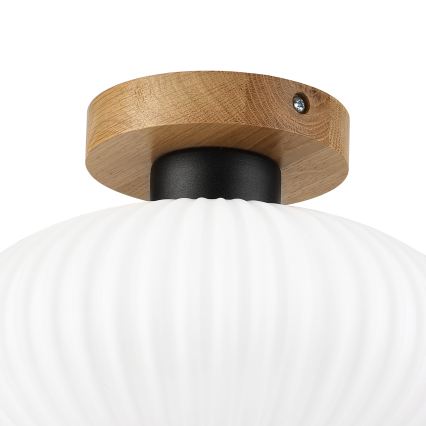 Plafonnier HARMA WOOD 1xE27/15W/230V chêne/blanc Ø 25 cm