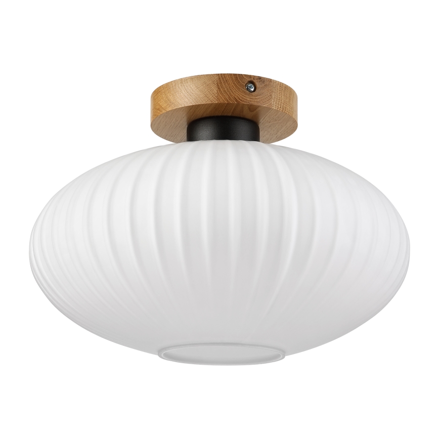 Plafonnier HARMA WOOD 1xE27/15W/230V chêne/blanc Ø 30 cm