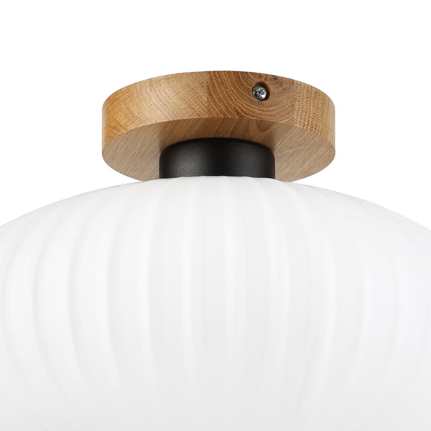 Plafonnier HARMA WOOD 1xE27/15W/230V chêne/blanc Ø 30 cm