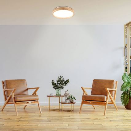 Plafonnier JANUSZ LED/12W/230V d. 27 cm IP44 chêne
