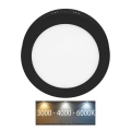 Plafonnier LADA LED/18W/230V 3000/4000/6000K d. 22 cm noir
