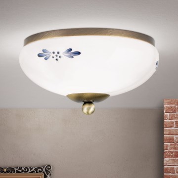 Plafonnier LANDHAUS 1xE27/60W/230V d. 21 cm bronze/blanc