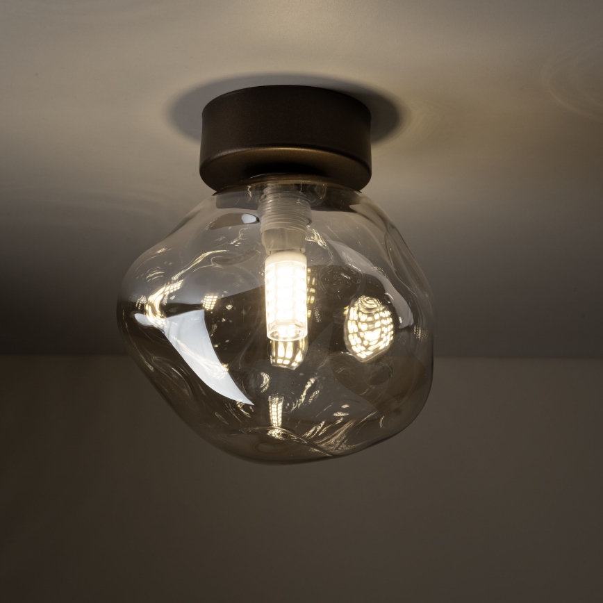 Plafonnier LAVA 1xG9/8W/230V bronze/beige fumé