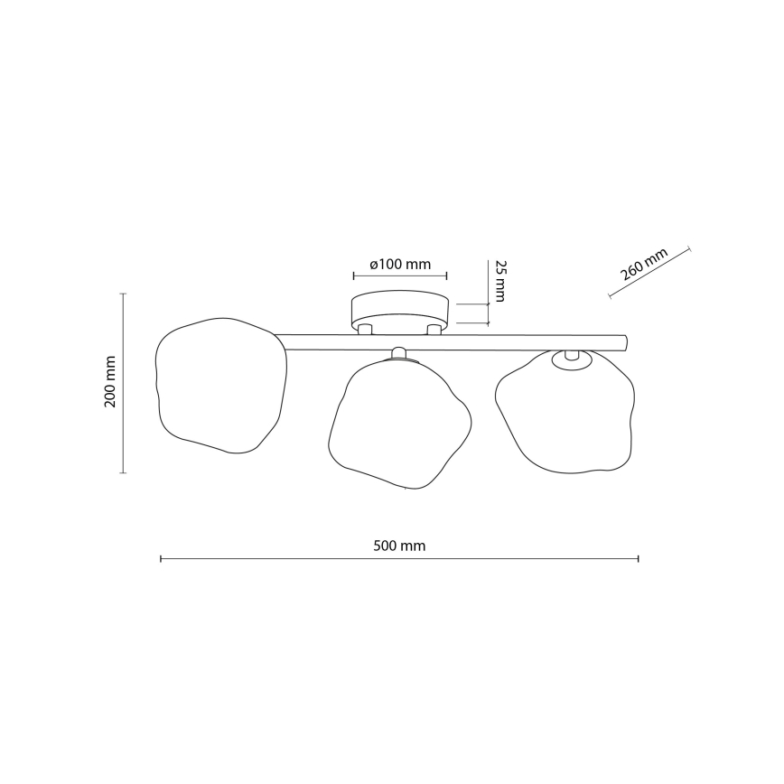 Plafonnier LAVA 3xG9/8W/230V beige/beige fumé
