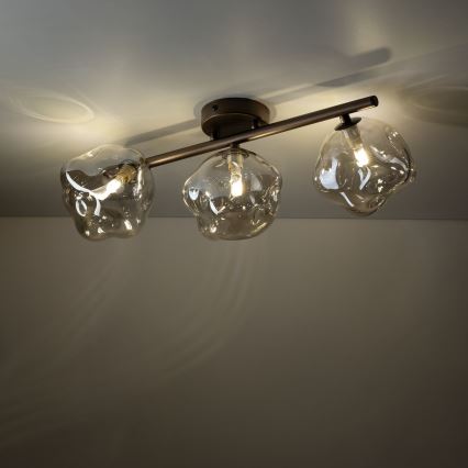 Plafonnier LAVA 3xG9/8W/230V bronze/beige fumé
