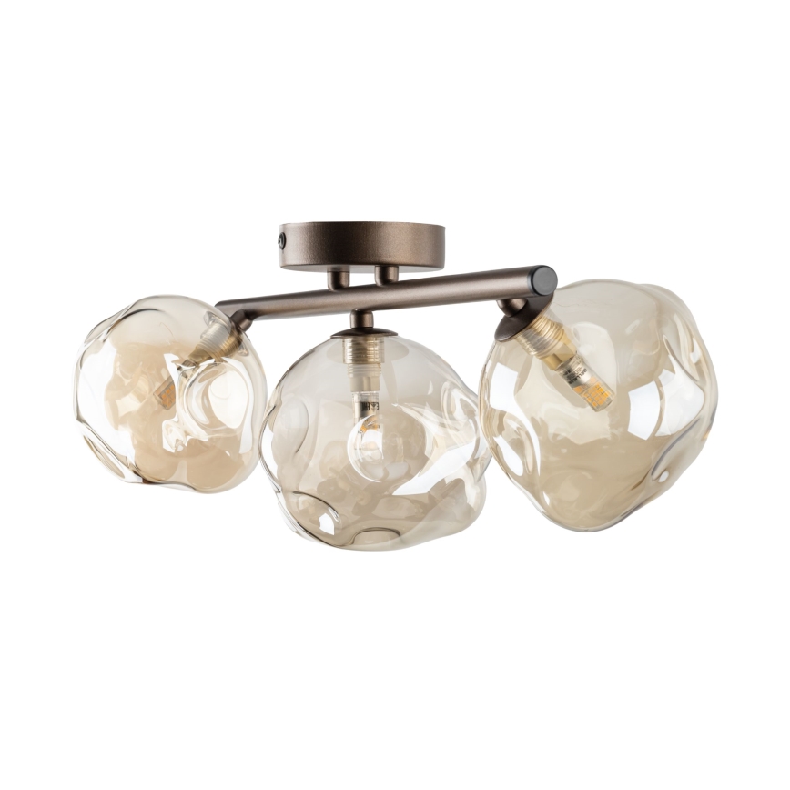 Plafonnier LAVA 3xG9/8W/230V bronze/beige fumé