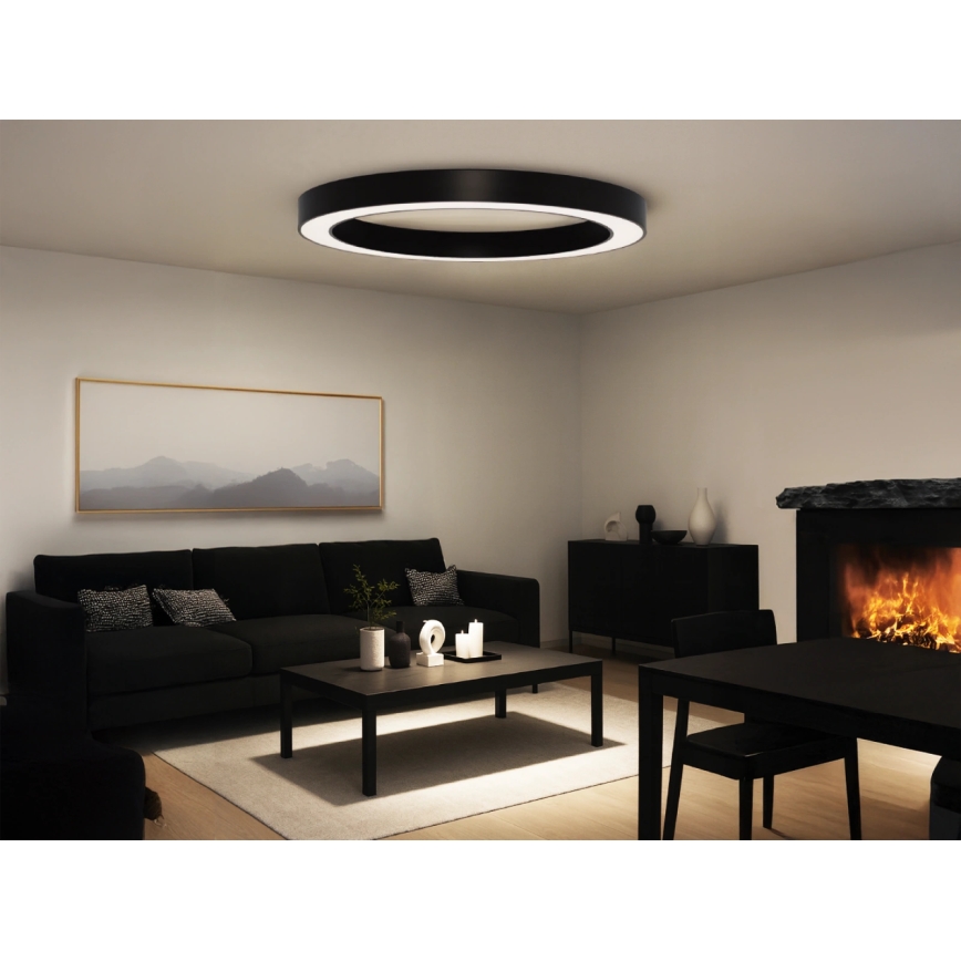 Plafonnier LED 115W/230V 3000/4000/6500K Ø 120 cm noir