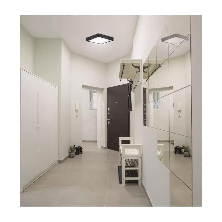 Plafonnier NEXXO LED/12,5W/230V 3000/3500/4000K 17x17 cm noir