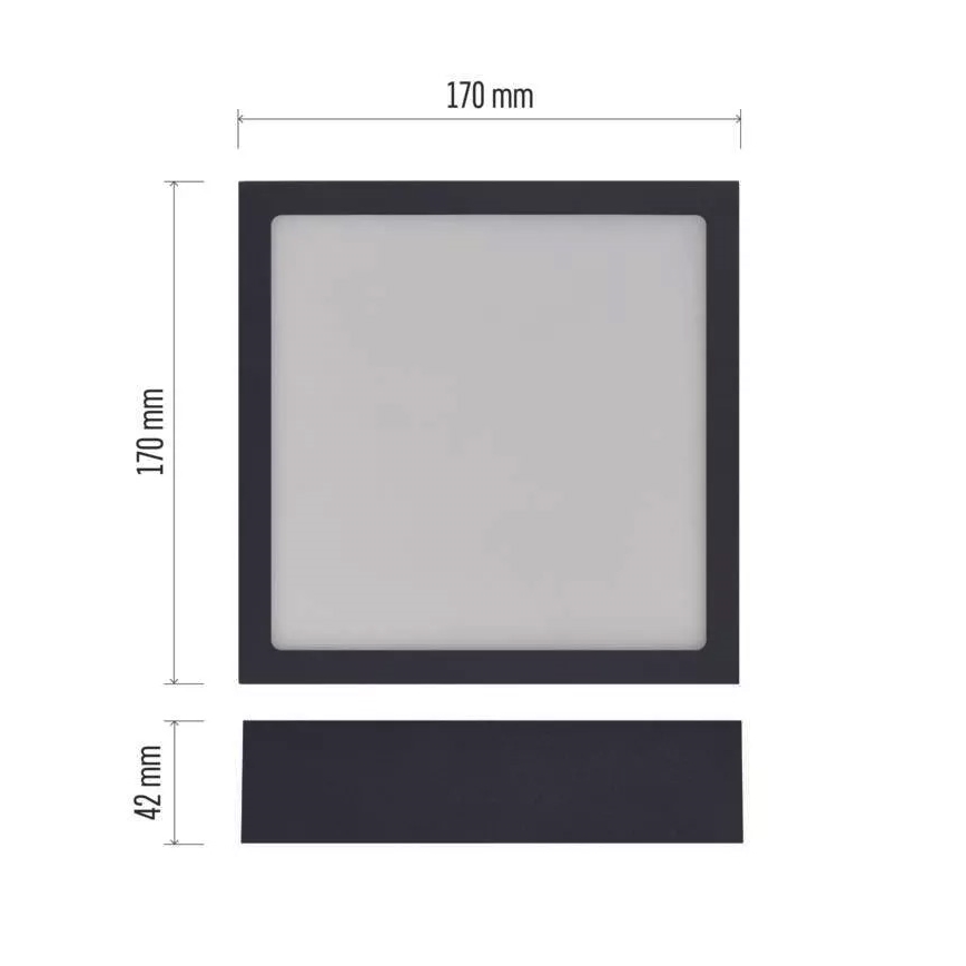 Plafonnier NEXXO LED/12,5W/230V 3000/3500/4000K 17x17 cm noir