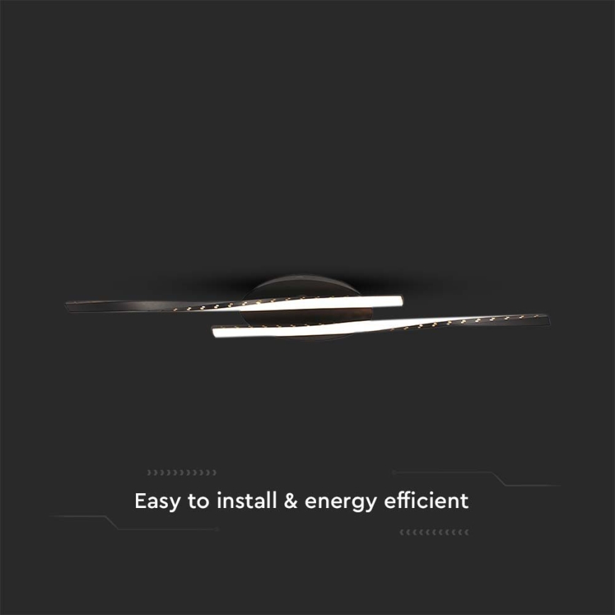 Plafonnier LED/12W/230V 3000K noir